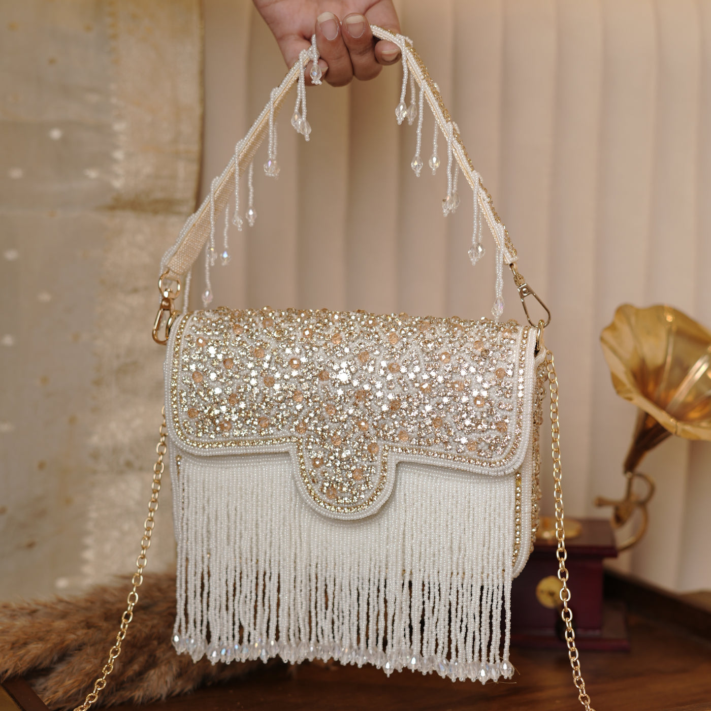 Crystal Flap Bag