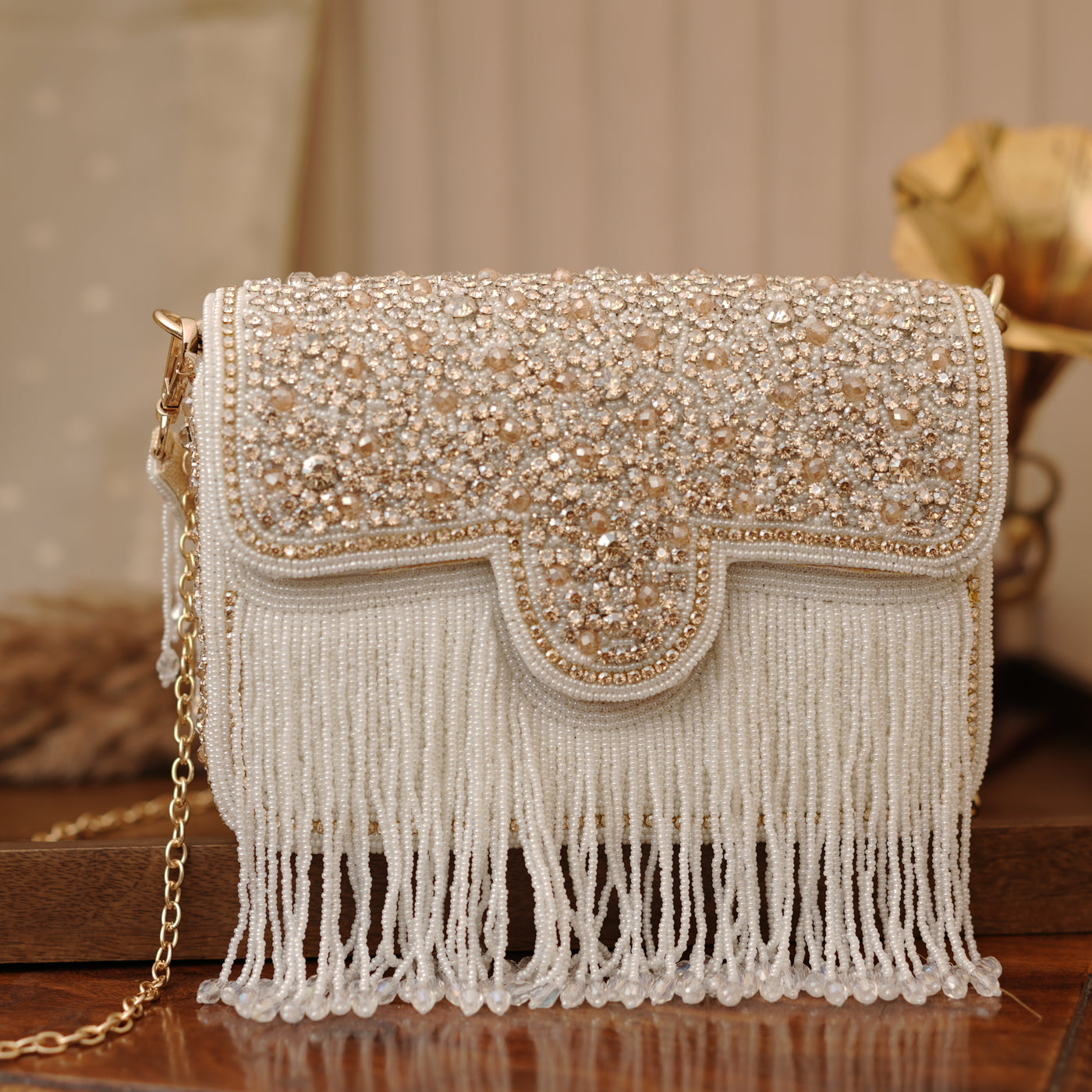 Crystal Flap Bag