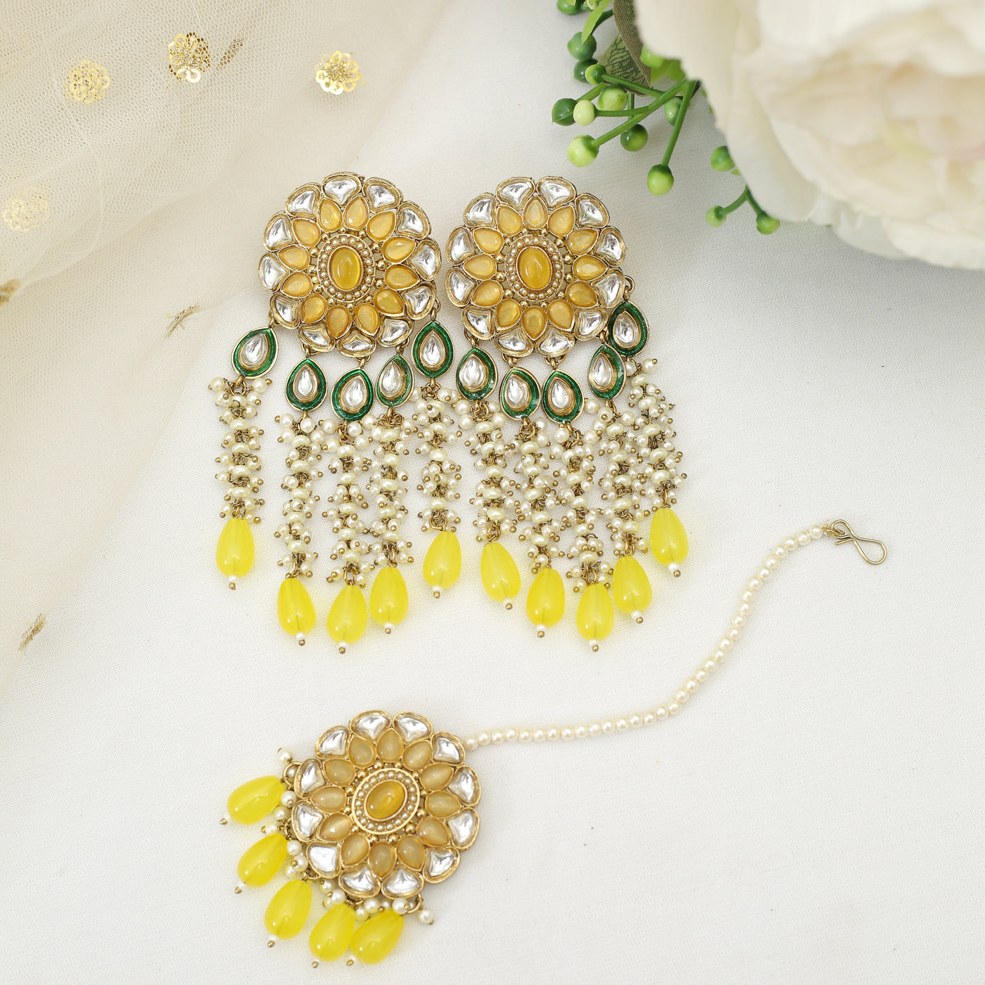 Chamkeeli Danglers with Jhumka Set - Indian Secrets