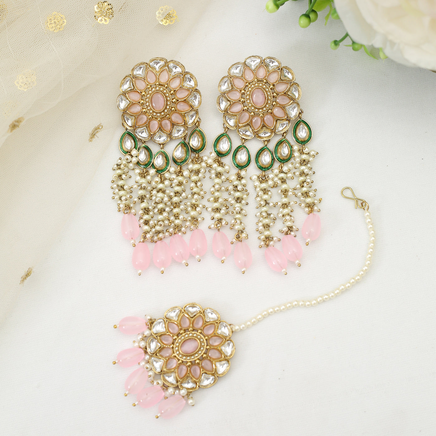 Chamkeeli Danglers with Jhumka Set - Indian Secrets