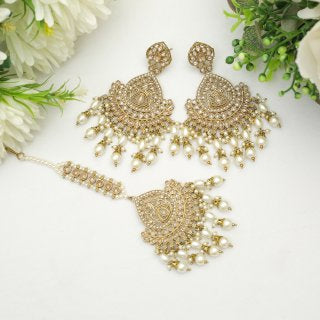 Rose Jhumka Set with Tikka - Indian Secrets