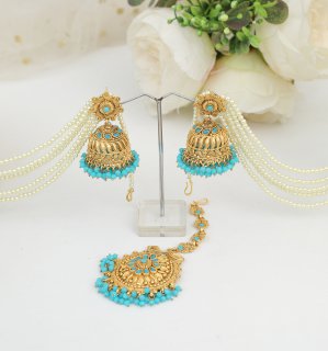 Feroze Jhumka set Tikka - Indian Secrets