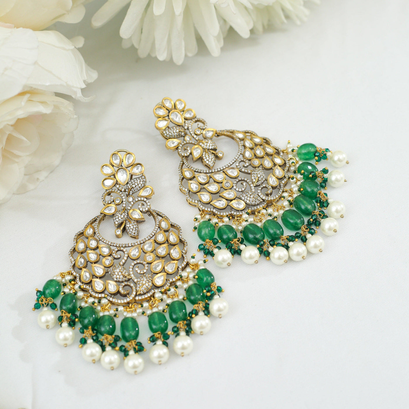 Bahaar Emerald Earrings - Indian Secrets