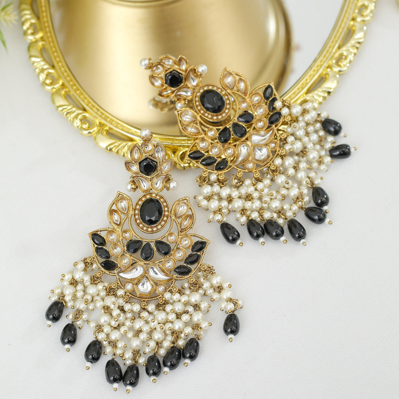 Chandni Black Earrings - Indian Secrets