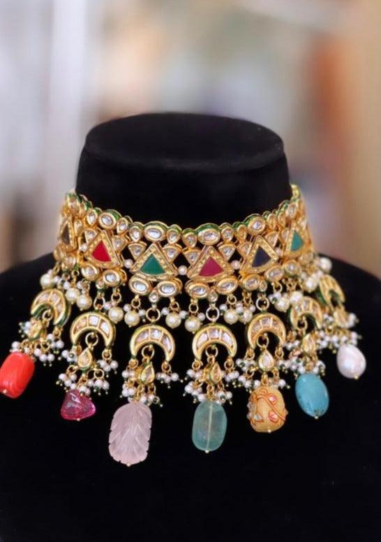 Rangeen Mutlti-hued Choker - Indian Secrets