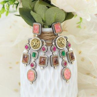 Sabya Mauve Multicoloured Earring - Indian Secrets